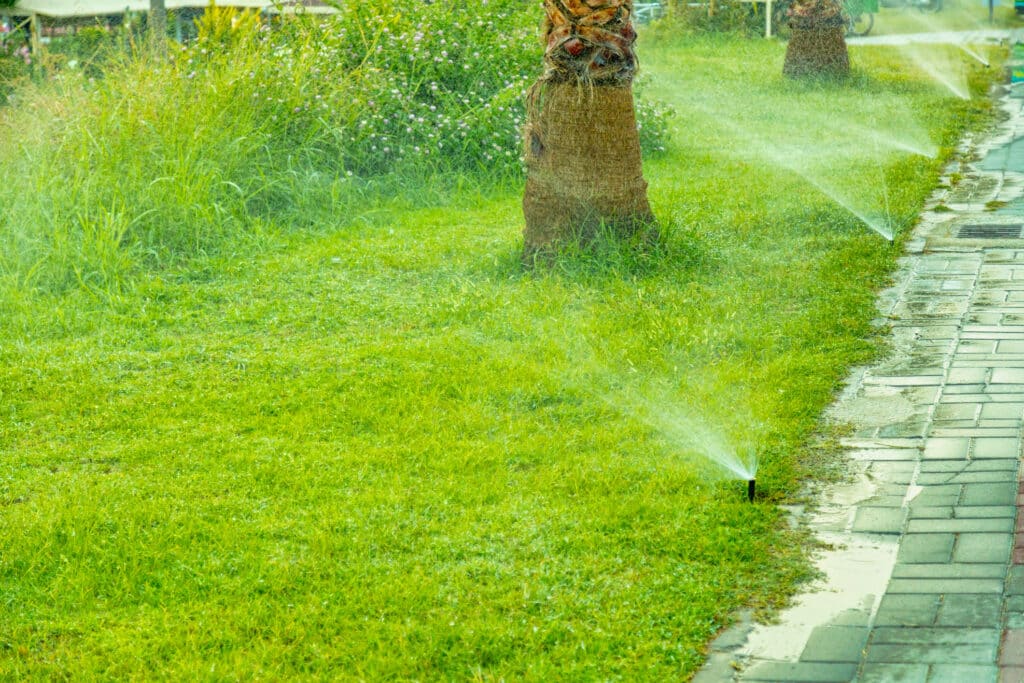Palm Tree Watering with Auto-Irrigation System.